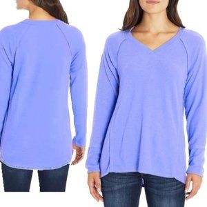 Wildfox Haley Brushed Waffle Knit Top Purple Orchid